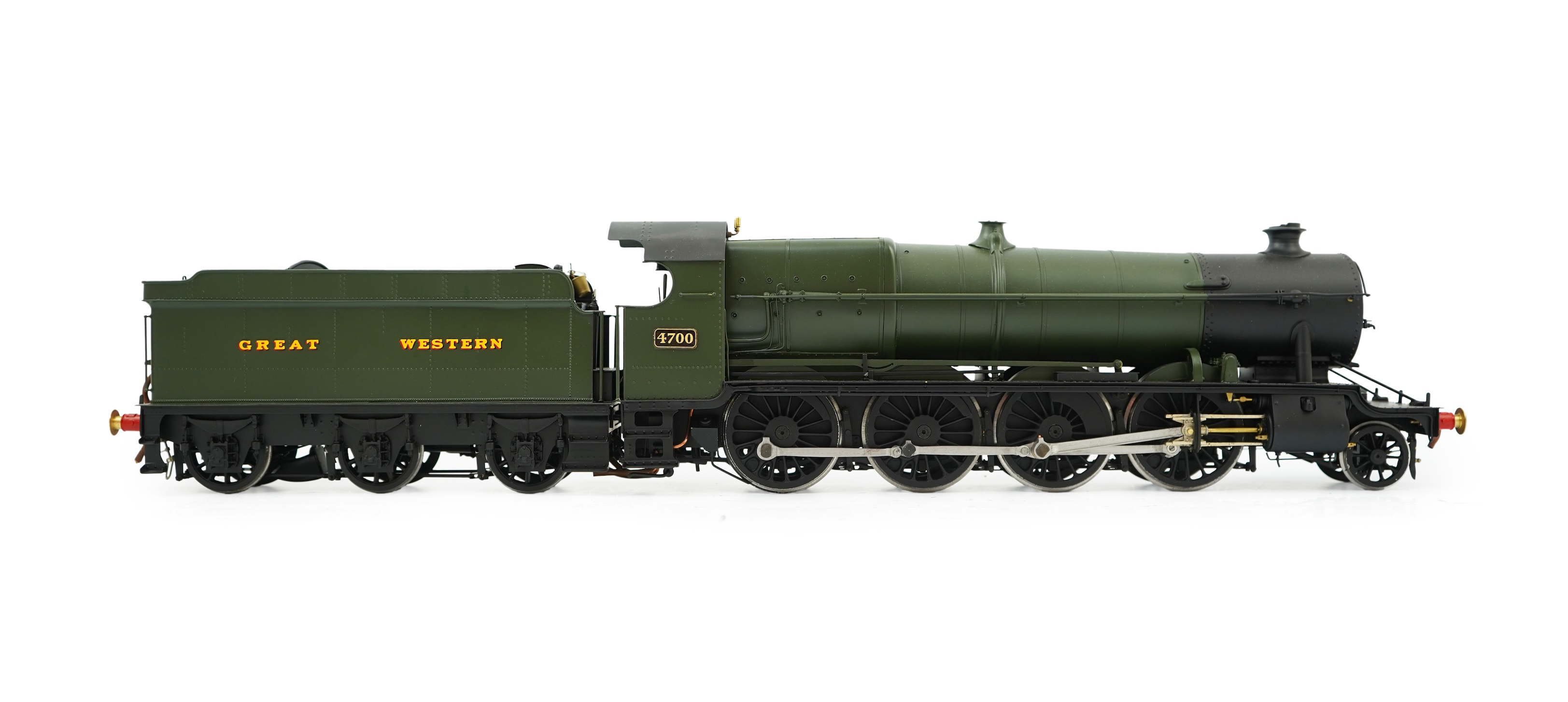 A Gauge One model of GWR Class 47xx, 4700, 2-8-0 tender locomotive, unpowered, well constructed and painted, the cab interior has been left unpainted.